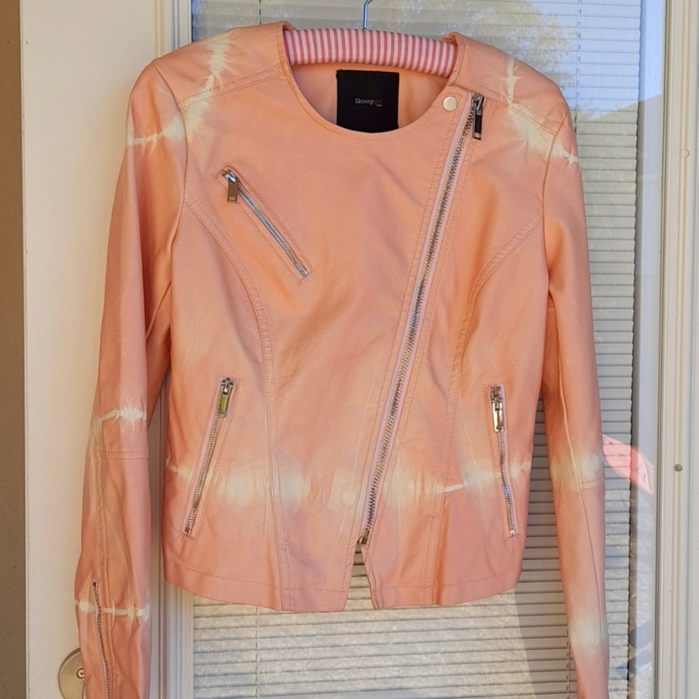 Skinnygirl tie dye moto jacket, S